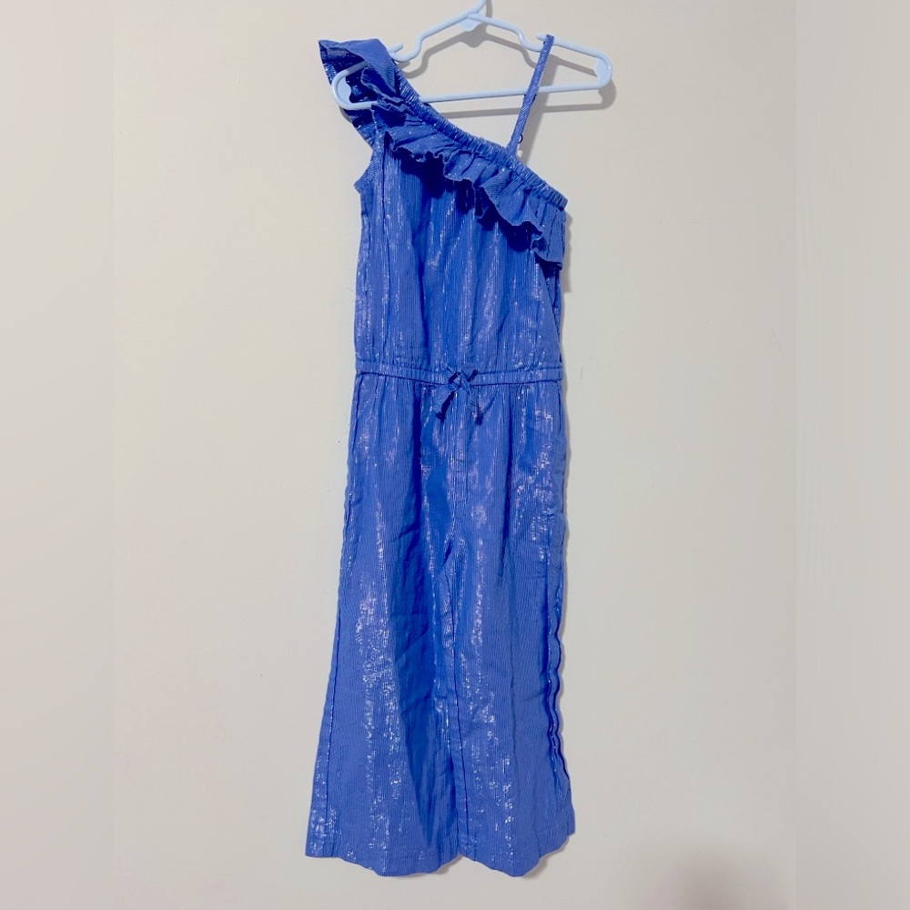 Cat & Jack Asymmetrical Jumpsuit Blue and Silver Size 4 (xs) Girl